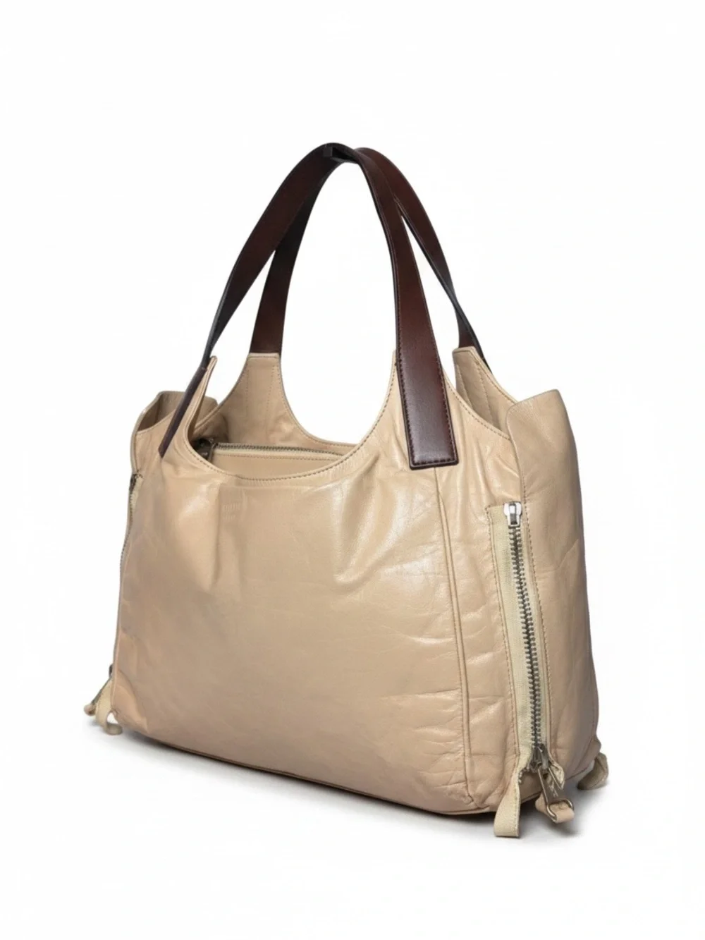 Celine | Bags | Vintage Celine Paris Beige Leather Tote Bag Brown 